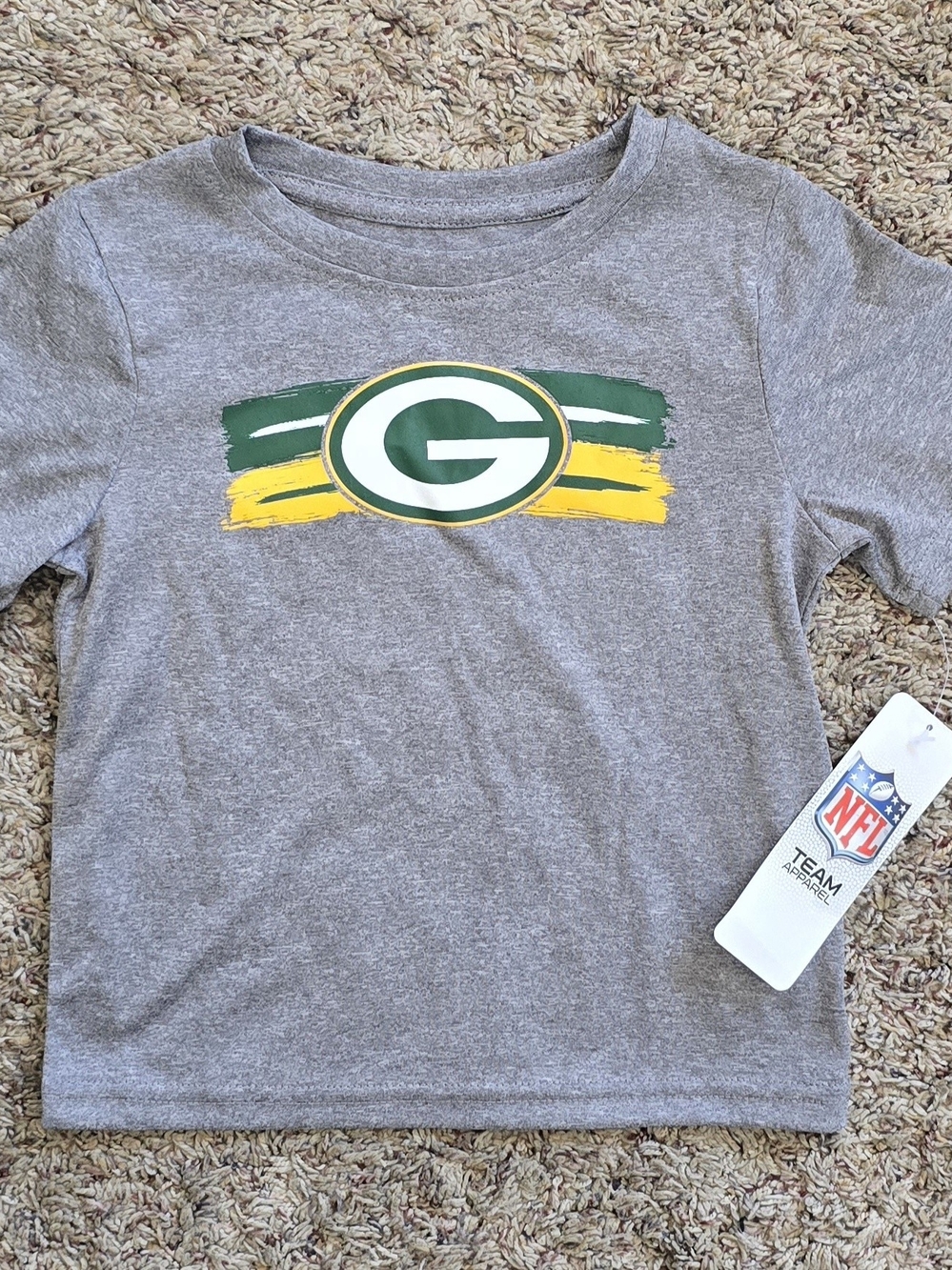 NFL Green Bay Packers Gray Tee with Green & Yellow Logo
